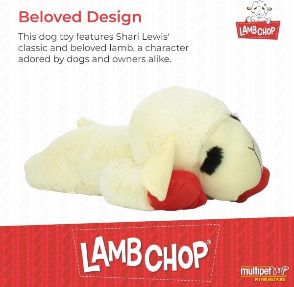 Lamb Chop White Plush Dog Toy from Multipet